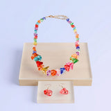 Translucent Multicolor Bead Rock Candy Necklace Set