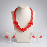 Translucent Red Bead Rock Candy Necklace Set