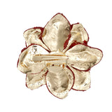 Brooch Handcrafted Brilliant Red Flower Pin Clip