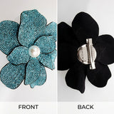 Amicae Aqua Blooming Flower Brooch Hair Clip