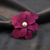 Brilliant Fuchsia Blooming Flower Brooch Hair Clip