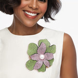 AKA Handcrafted Brilliance Flower Brooch Clip