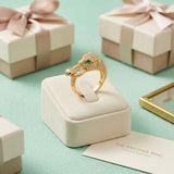 Gold CZ Pave Panther Adjustable Cocktail Ring