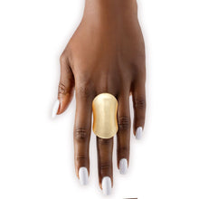 Cargar imagen en el visor de la galería, Elongated Knuckle Armor Matte Gold Stretch Ring
