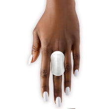 Cargar imagen en el visor de la galería, Elongated Knuckle Armor Matte Silver Stretch Ring
