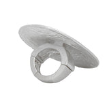 Ring XL Fierce Tribal Matte Silver Industrial Round