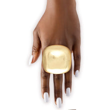 Cargar imagen en el visor de la galería, Ring XL Industrial Tribal Matte Gold Square
