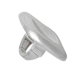 Ring XL Industrial Tribal Matte Silver Square