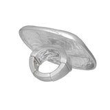 Ring XL Industrial Tribal Matte Silver Square