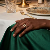 Ring Gold Brass and CZ Wrapped Nail Adjustable
