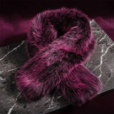 Scarf Luxe Faux Fur Fuchsia Collar Winter Stole