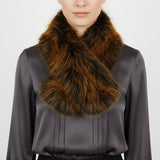 Scarf Luxe Faux Fur Orange Collar Winter Stole