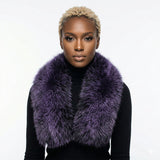 Scarf Luxe Faux Fur Purple Collar Winter Stole