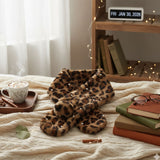 Scarf Luxe Faux Fur Leopard and Pearl Pull Thru