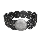 Western Belt Black Circular and Silver Cowboy Chic