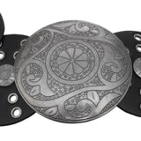 Western Belt Black Circular and Silver Cowboy Chic