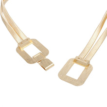 Load image into Gallery viewer, Stretch Belt Gold Metal Omega Rectangle Buckle
