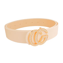Cargar imagen en el visor de la galería, Cream and Rhinestone Gold Letter Belt
