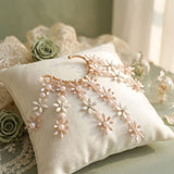 Bridal Rose Gold Floral Left Ear Cuff Earring