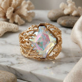 Cuff Aurbo Diamond Crystal Gold Coral Bracelet