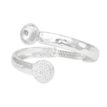 Cargar imagen en el visor de la galería, Cuff Hammered Silver Round Crystal Wrap Bracelet
