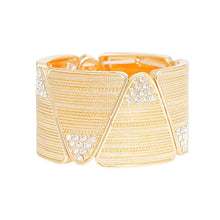 Cargar imagen en el visor de la galería, Bracelet Gold Triangle Stone Stretch for Women
