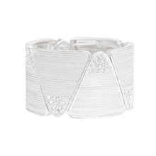 Cargar imagen en el visor de la galería, Bracelet Silver Triangle Stone Stretch for Women
