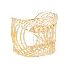 Cargar imagen en el visor de la galería, Bracelet Gold Woven Wire Metal Cuff for Women
