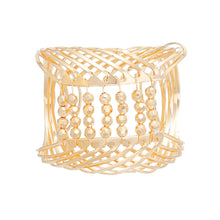 Cargar imagen en el visor de la galería, Bracelet Gold Beaded Metal Cuff for Women
