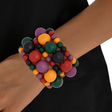 Cargar imagen en el visor de la galería, Wood Bead 5 Pcs Multicolor Stretch Bracelet Set
