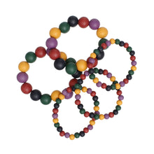 Cargar imagen en el visor de la galería, Wood Bead 5 Pcs Multicolor Stretch Bracelet Set

