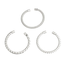 Cargar imagen en el visor de la galería, Bracelet Silver Coiled 3 Pcs Cuffs for Women
