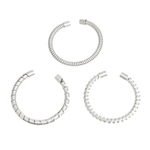 Load image into Gallery viewer, Bracelet Silver Coiled 3 Pcs Cuffs for Women
