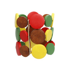 Cargar imagen en el visor de la galería, Bracelet Light Multi Wood Disc Bead Stretch Women
