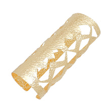 Cargar imagen en el visor de la galería, Cuff Textured Gold Cutout Long Armor Bracelet
