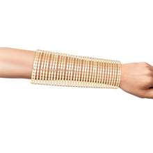 Cargar imagen en el visor de la galería, Cuff Polished Gold Cutout Chain Long Bracelet

