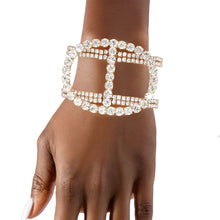 Cargar imagen en el visor de la galería, Cuff Gold Brilliant Luxe Pave Memory Wire Bracelet
