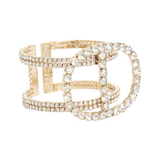 Cargar imagen en el visor de la galería, Cuff Gold Brilliant Luxe Pave Memory Wire Bracelet
