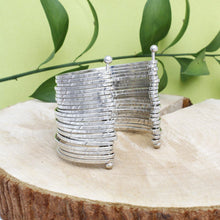 Cargar imagen en el visor de la galería, Cuff Silver 22 Row Bangle Bracelet for Women
