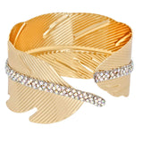 Cuff Gold Leaf Motif Shimmering Aurbo Bracelet