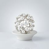 Cuff White Pearl and Crystal Ornate Bracelet