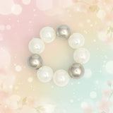High Gloss Pearlescent White Brown 24mm Bracelet