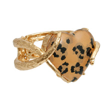 Cargar imagen en el visor de la galería, Cuff Leopard Heart Gold Hinge Bracelet
