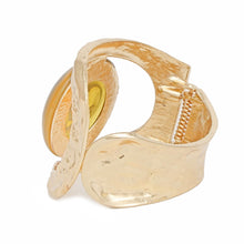 Cargar imagen en el visor de la galería, Cuff Yellow Round Swirl Resin Chunky Gold Bracelet
