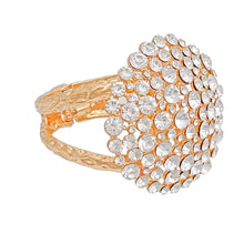 Cargar imagen en el visor de la galería, Gold Rhinestone Dome Cluster Cuff
