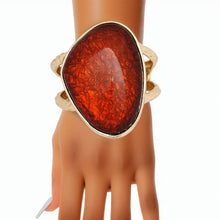 Cargar imagen en el visor de la galería, Cuff Vivid Brown Resin Chunky Gold Bracelet Women
