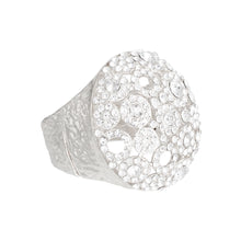 Cargar imagen en el visor de la galería, Cuff Domed Silver Round Rhinestone Chunky Bracelet
