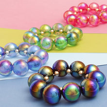 Cargar imagen en el visor de la galería, Bracelet Black Iridescent Bubble Ball Bead
