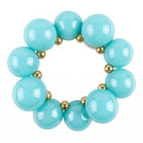 Aqua Blue Marble Bubble Ball Bead Bracelet