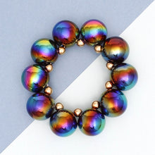 Cargar imagen en el visor de la galería, Bracelet Black Iridescent Bubble Ball Bead
